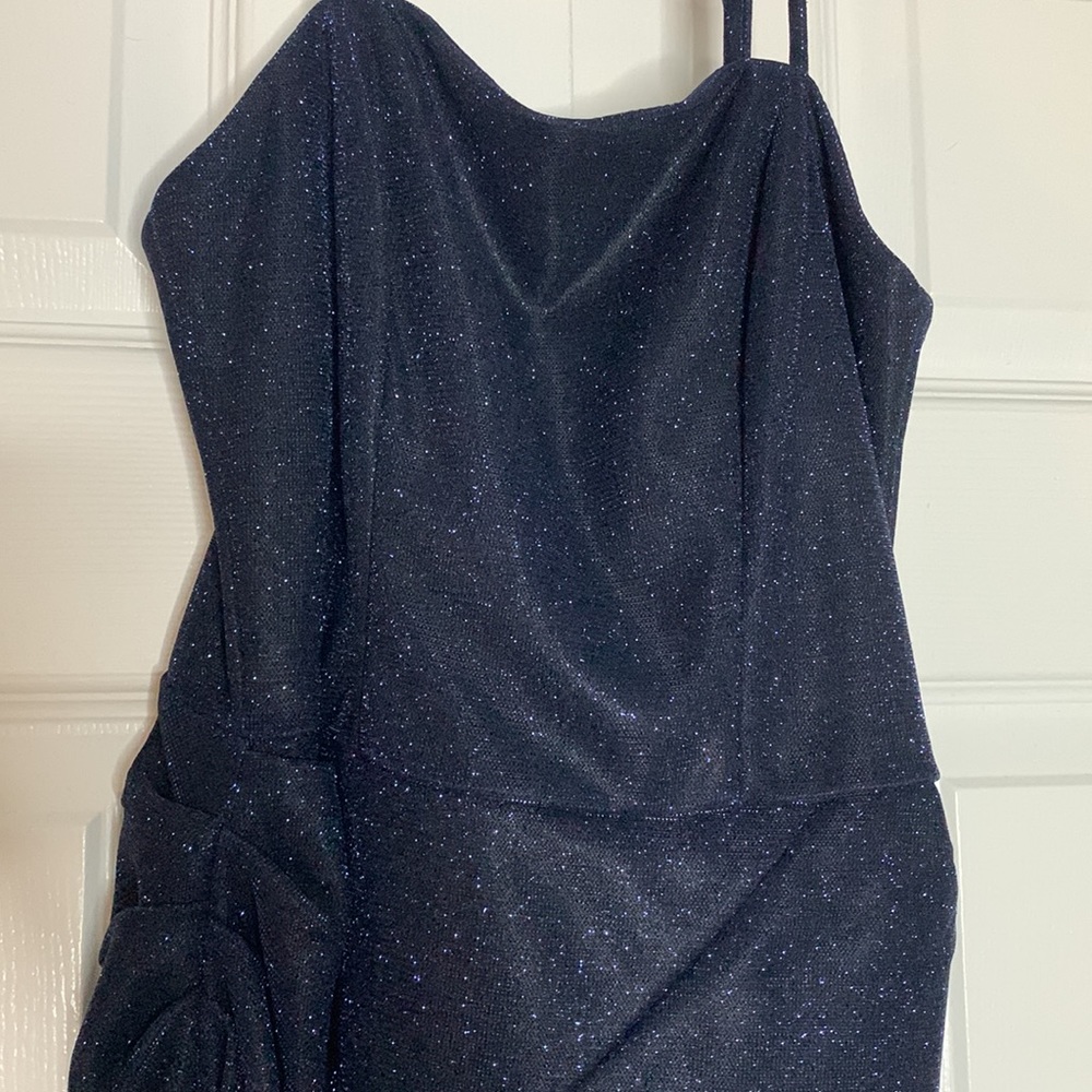 Blue sparkling short dress
